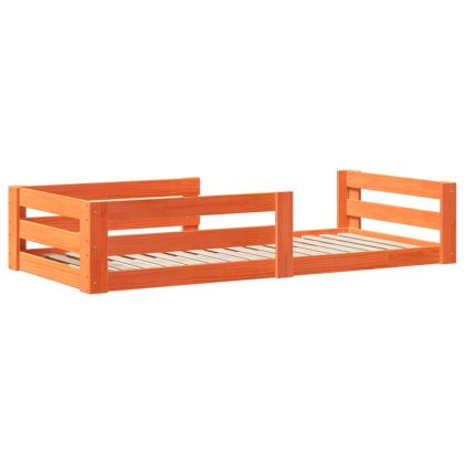 Рамка за легло без матрак, восъчнокафяв, 70x140 см, бор масив