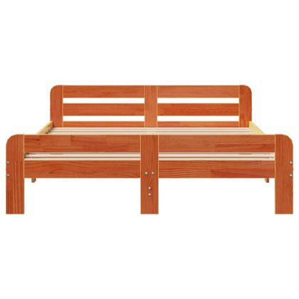 Рамка за легло без матрак, восъчнокафяв, 140x200 см, бор масив