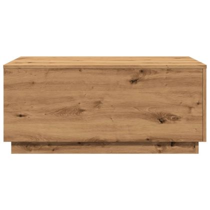 Маса за кафе с LED осветление, дъб артизан, 90x50x40 см