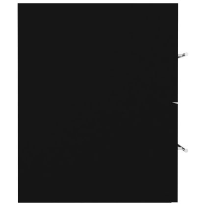 Долен шкаф за мивка, черен, 80x38,5x48 см, инженерно дърво