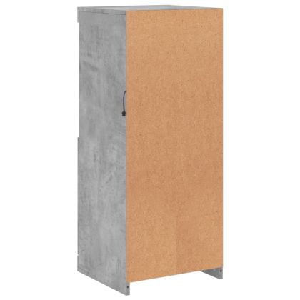 Сайдборд с LED светлини, бетонно сив, 41x37x100 см