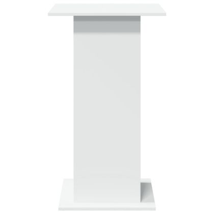 Бар маса с рафт, бяла, 60x60x102 см, инженерно дърво