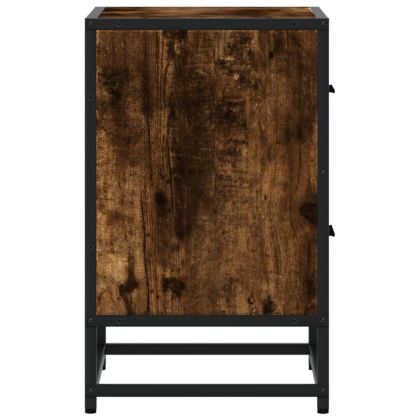 Нощни шкафчета, 2 бр, опушен дъб, 40x31x50 см, инженерно дърво