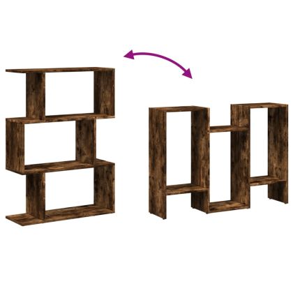 Разделител за стая / библиотека опушен дъб 3 нива 70x24x97 см