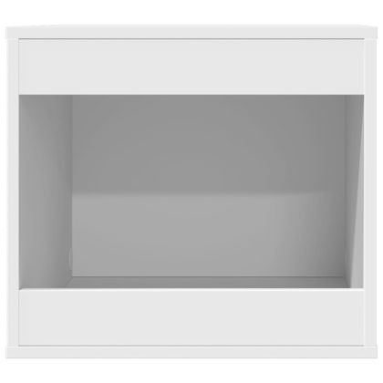 Заграждение за котешка тоалетна бял 47x59x42 см инженерно дърво