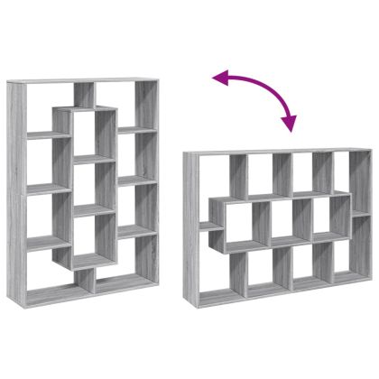 Библиотека, сив сонома, 102x29x143 см, инженерно дърво