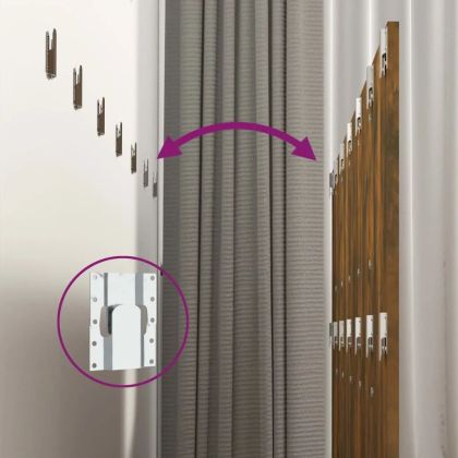 Горна табла за легло с шкафчета, опушен дъб, инженерно дърво