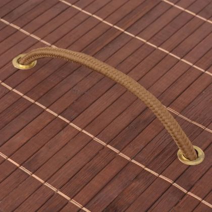 Бамбуков кош за пране, правоъгълен, кафяв