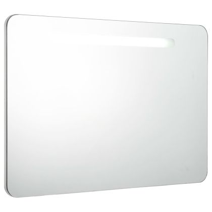 LED шкаф с огледало за баня, 80x9,5x55 см
