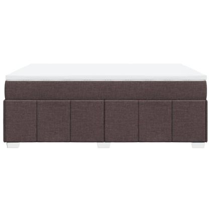 Боксспринг легло с матрак, тъмнокафяво, 160x200 см, плат