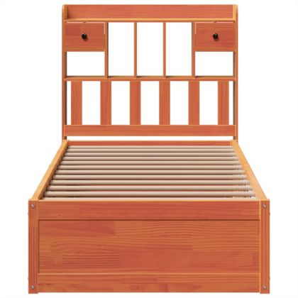 Рамка за легло без матрак, восъчнокафяв, 100x200 см, бор масив