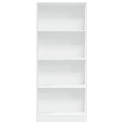 Библиотека, бяла, 60x24x143 см, инженерно дърво