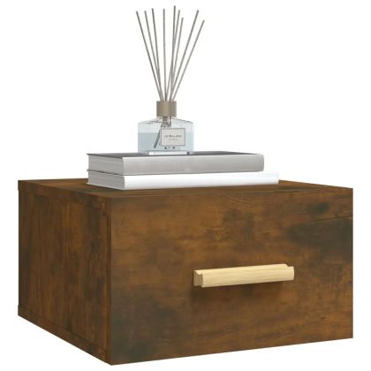 Нощно шкафче за стенен монтаж, опушен дъб, 35x35x20 см