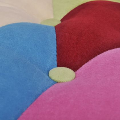 Френски столове, 2 бр, с пачуърк дизайн, текстил