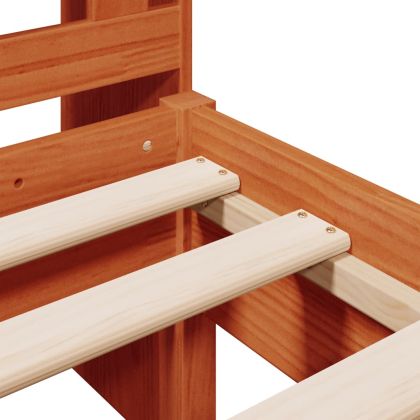 Легло с етажерка за книги, без матрак, 100x200 см, бор масив