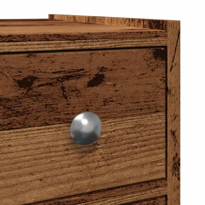 Тесен скрин за баня с колелца, старо дърво, инженерно дърво