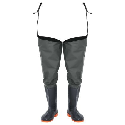 Дълги ботуши за риболов, тъмнозелени, размер 44