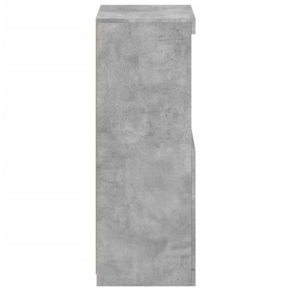 Сайдборд с LED светлини, бетонно сив, 41x37x100 см