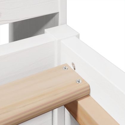 Рамка за легло без матрак, бял, 75x190 см, борово дърво масив