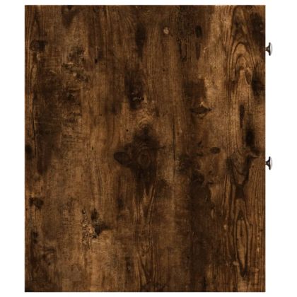 Тесен скрин за баня с колелца, опушен дъб, инженерно дърво