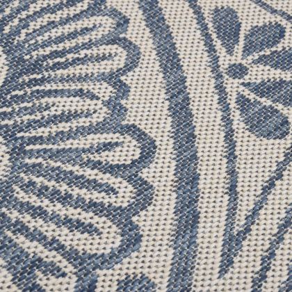 Градински плоскотъкан килим, 140x200 см, синя шарка