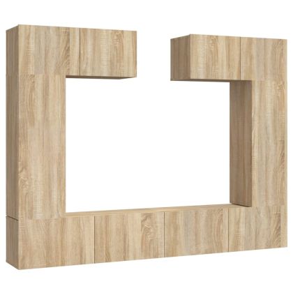 Комплект ТВ шкафове от 6 части, сонома дъб, инженерно дърво