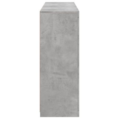 Сайдборди с LED осветление, 3 бр, бетонно сив, инженерно дърво