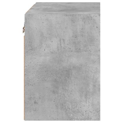 Нощно шкафче с LED осветление, бетонно сив, за стенен монтаж