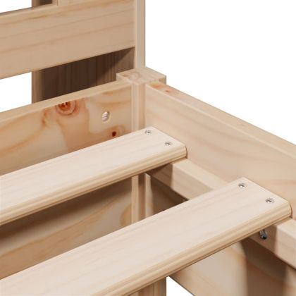 Легло с рафтове за книги, без матрак, 75x190 см, бор масив