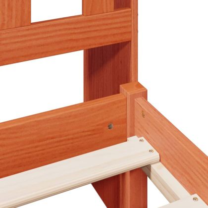 Легло с етажерка за книги, без матрак, 100x200 см, бор масив