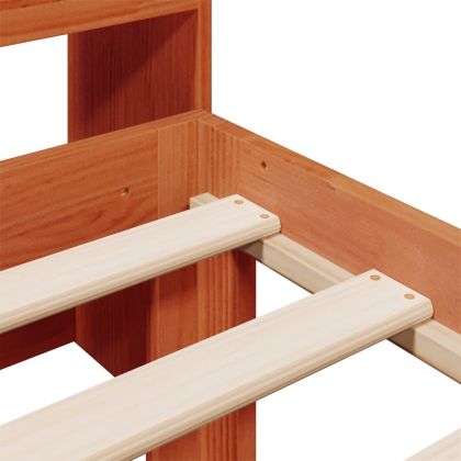 Легло с етажерка за книги, без матрак, 100x200 см, бор масив