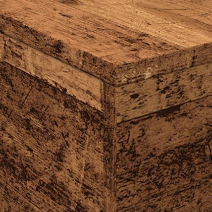 Маса за кафе с LED осветление, старо дърво, 50x50x40 см