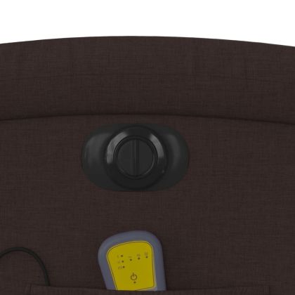 Електрически масажен наклоняем стол, тъмнокафяв, текстил