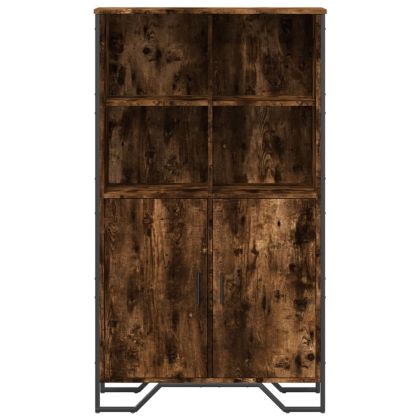 Висок шкаф, опушен дъб, 79,5x35,5x137,5 см, инженерно дърво