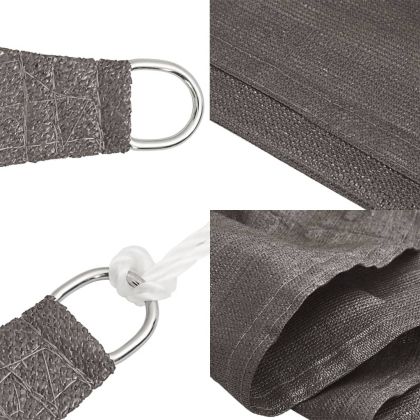 Слънцезащитно платно, HDPE, триъгълно, 5х5х5 м, черно