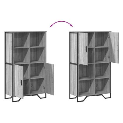 Висок шкаф, сив сонома, 79,5x35,5x137,5 см, инженерно дърво