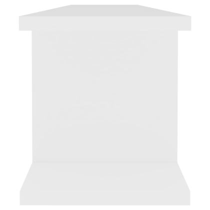 Стенни рафтове, 2 бр, бели, 90x18x20 см, инженерно дърво