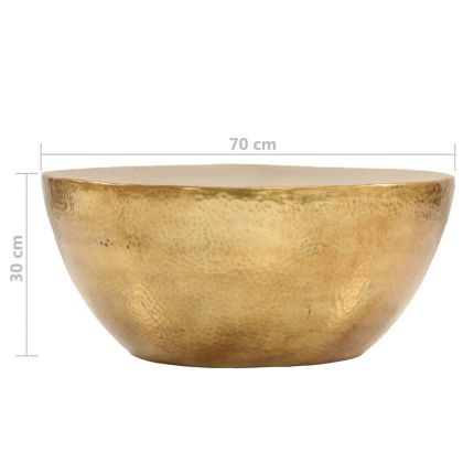 Маса за кафе, кован алуминий, 70x30 см, месинг