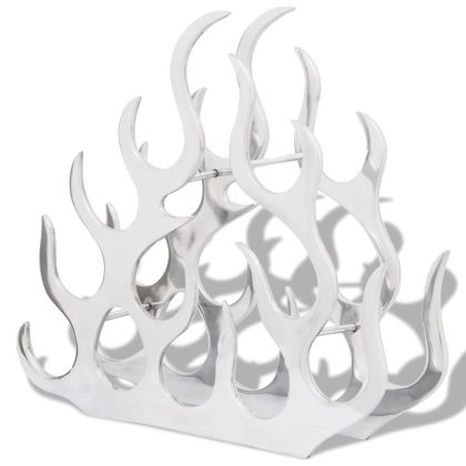 Алуминиев стелаж за вино за 11 бутилки, сребрист