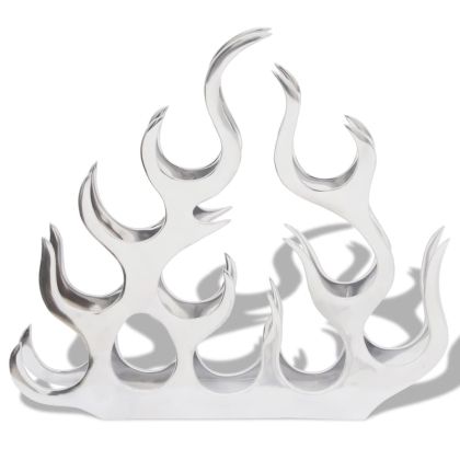 Алуминиев стелаж за вино за 11 бутилки, сребрист