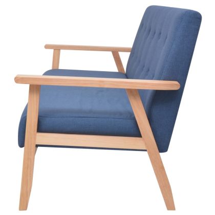 Триместен диван, текстил, син