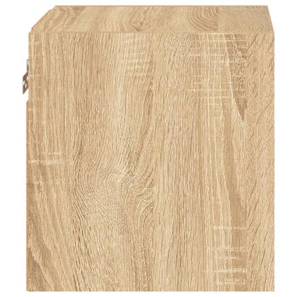 Стенен ТВ шкаф с LED осветление, сонома дъб, 30x28,5x30 см