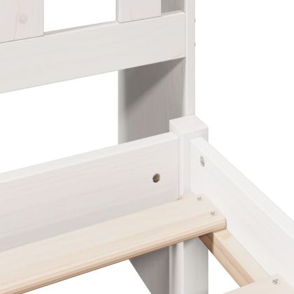 Легло с етажерка за книги, без матрак, 160x200 см, бор масив