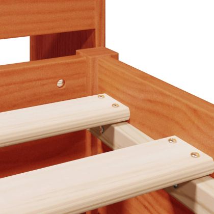 Легло с етажерка за книги, без матрак, 200x200 см, бор масив