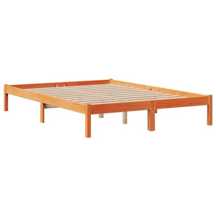 Легло с етажерка за книги, без матрак, 160x200 см, бор масив