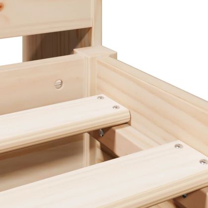 Легло с етажерка за книги, без матрак, 150x200 см, бор масив