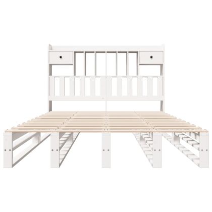 Легло с етажерка за книги, без матрак, 160x200 см, бор масив