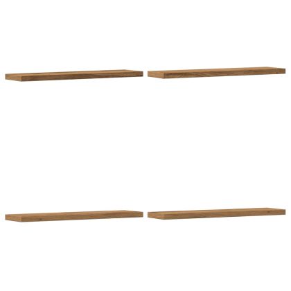 Стенни рафтове 4 бр дъб артизан 40x10x1,5 см инженерно дърво