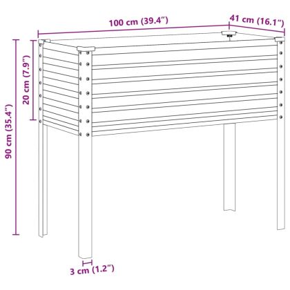 Градинска саксия, зелена, 100x45x90 см, стомана