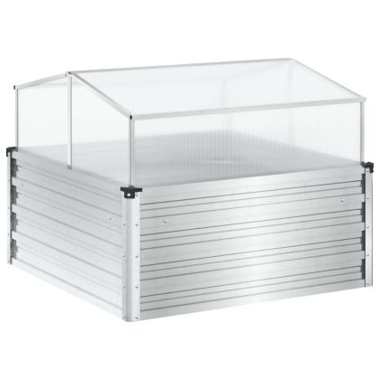 Градинска кашпа с оранжерия, обветрена стомана